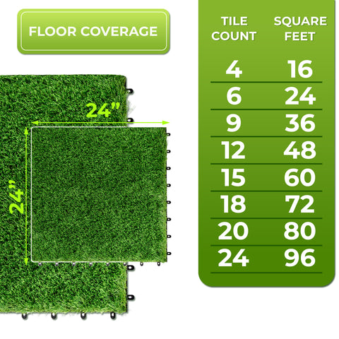 Artificial Interlocking Fake Grass Tiles