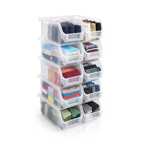Medium Open Front Stackable Clothing Storage Bin