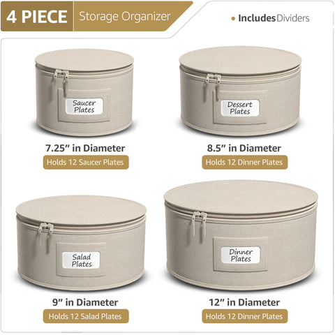 Dinnerware Storage Container Set (4 Pc)