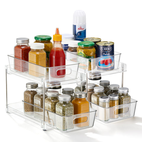 2-Tier Pull-Out Kitchen Organizers