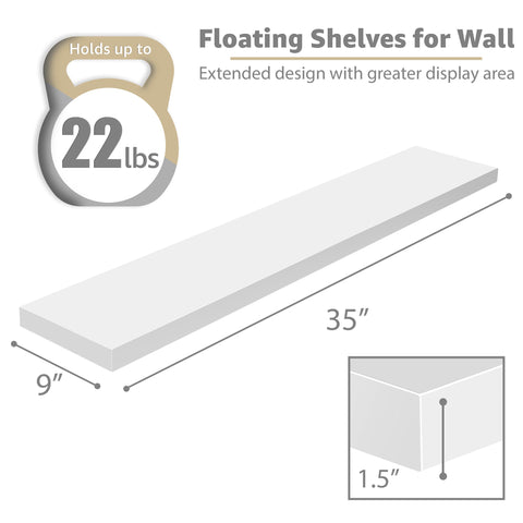 Long Floating Shelves (2 Pack)