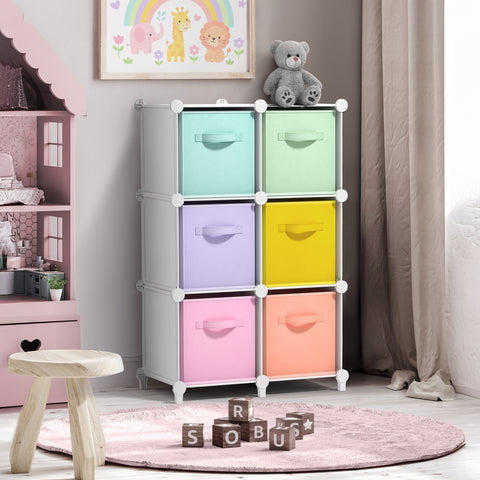 Cube Storage Organizer with Fabric Storage Bins
