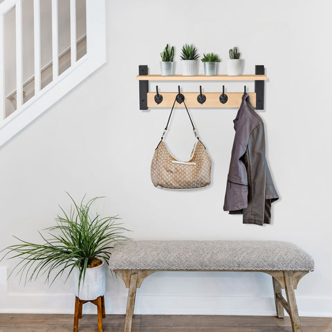 Coat Hooks Wall Mount Floating Shelf (Large & XL)