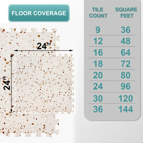 16 Tiles 64 Sq ft Wood Grain Foam Tiles