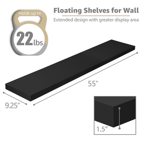 55-Inch Extra Long Floating Shelves (Set of 2)