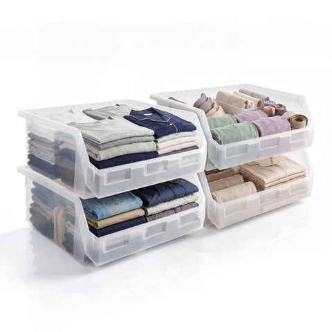 Extra-Large Open Front Stackable Clothing Storage Bin