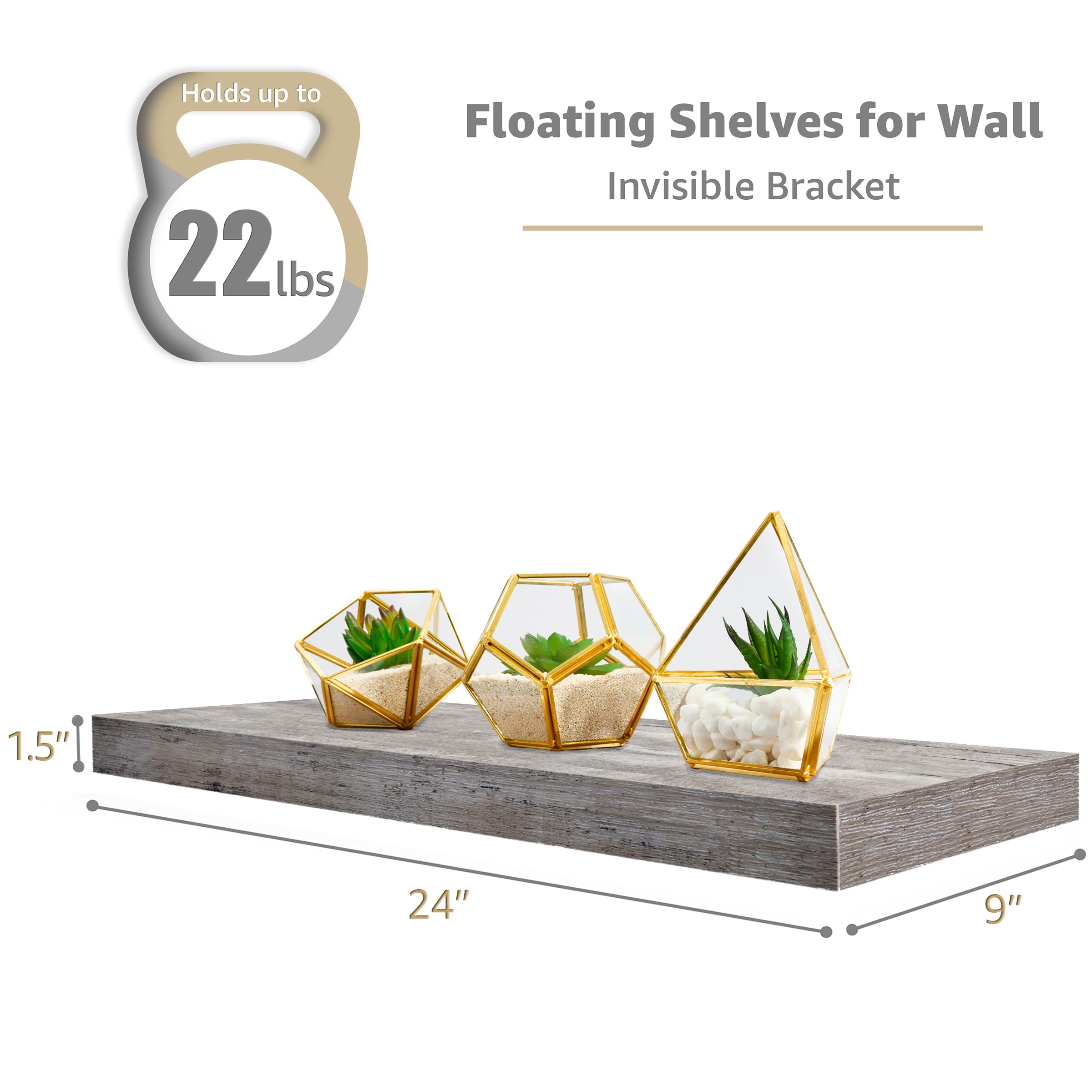 Sorbus Floating Shelves for Wall - 24 Inch Wall Shelves