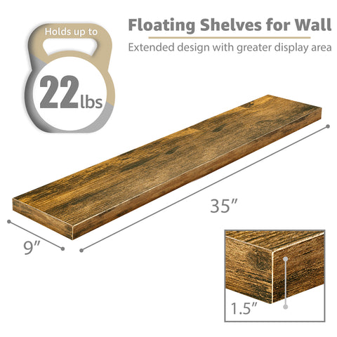 Long Floating Shelves (2 Pack)