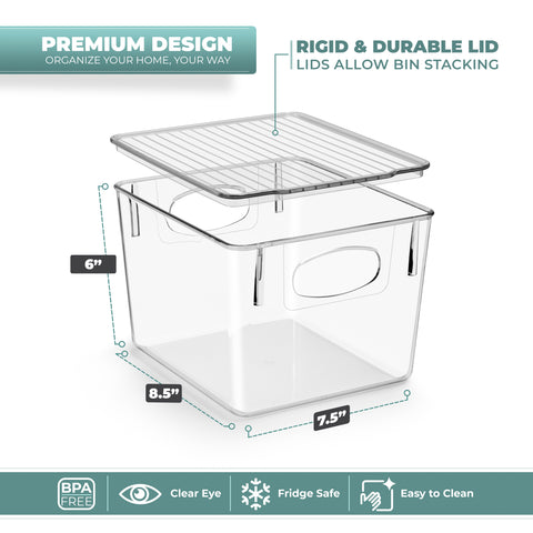 Plastic Bins with Lid Set (Medium)