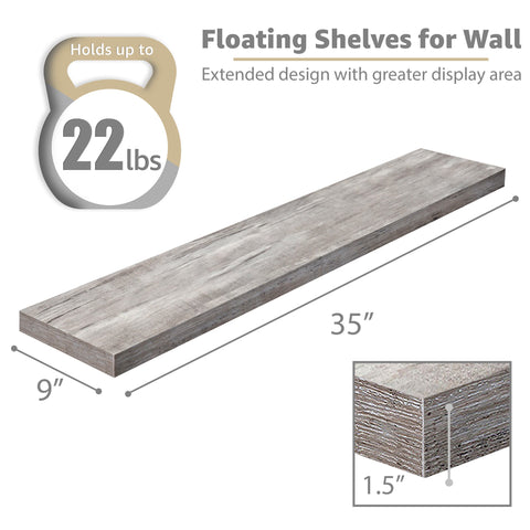 Large Floating Shelves (Set of 3)