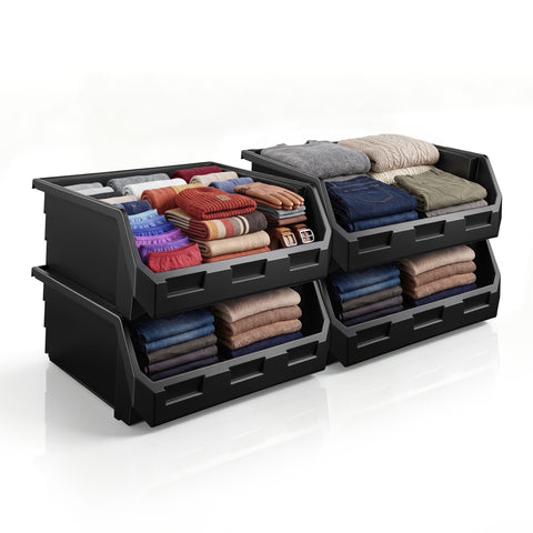 Extra-Large Open Front Stackable Clothing Storage Bin
