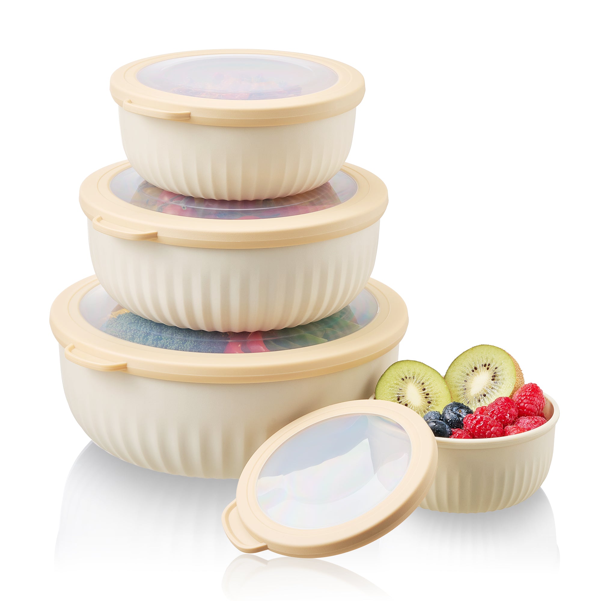 4-Pack Nesting Food Storage Containers with Lids - Sorbus Home