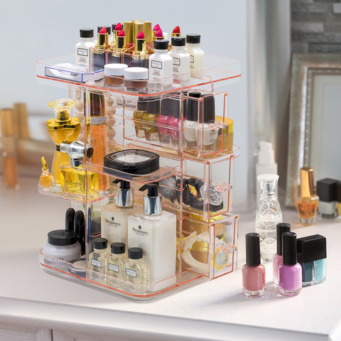 360Â° Makeup Organizer Carousel (3 Drawer)