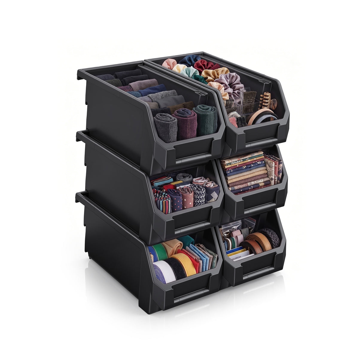 Medium Open Front Stackable Clothing Storage Bin