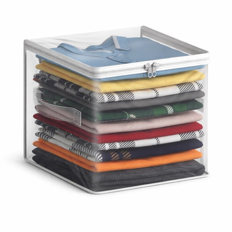 Clear Storage Cube with Zipper & Carry Handles