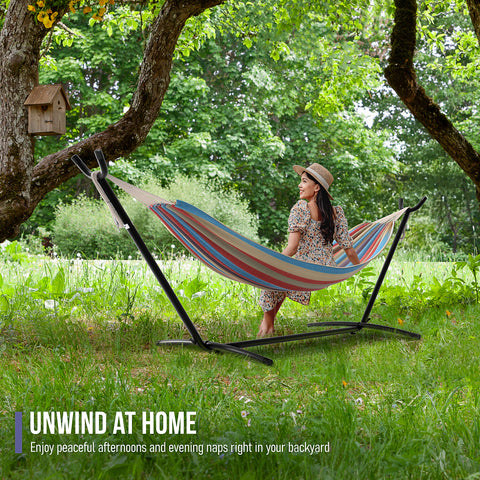 Double Hammock with Steel Stand