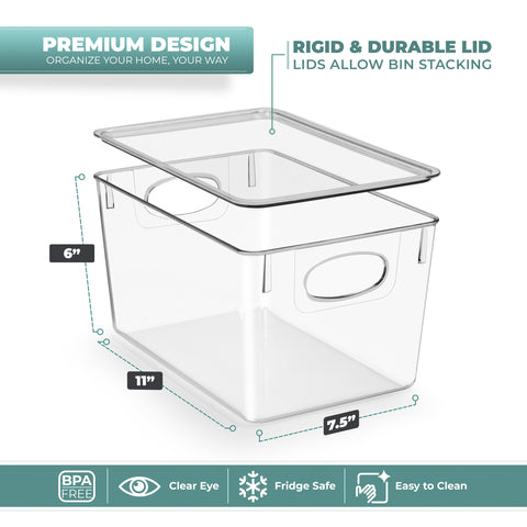 Clear Plastic Bins w/ Lids for Toys (Large)