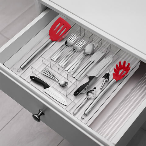 Expandable Kitchen Drawer Organizer & Utensil Tray