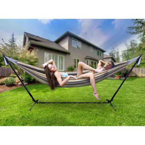 Double Hammock with Steel Stand