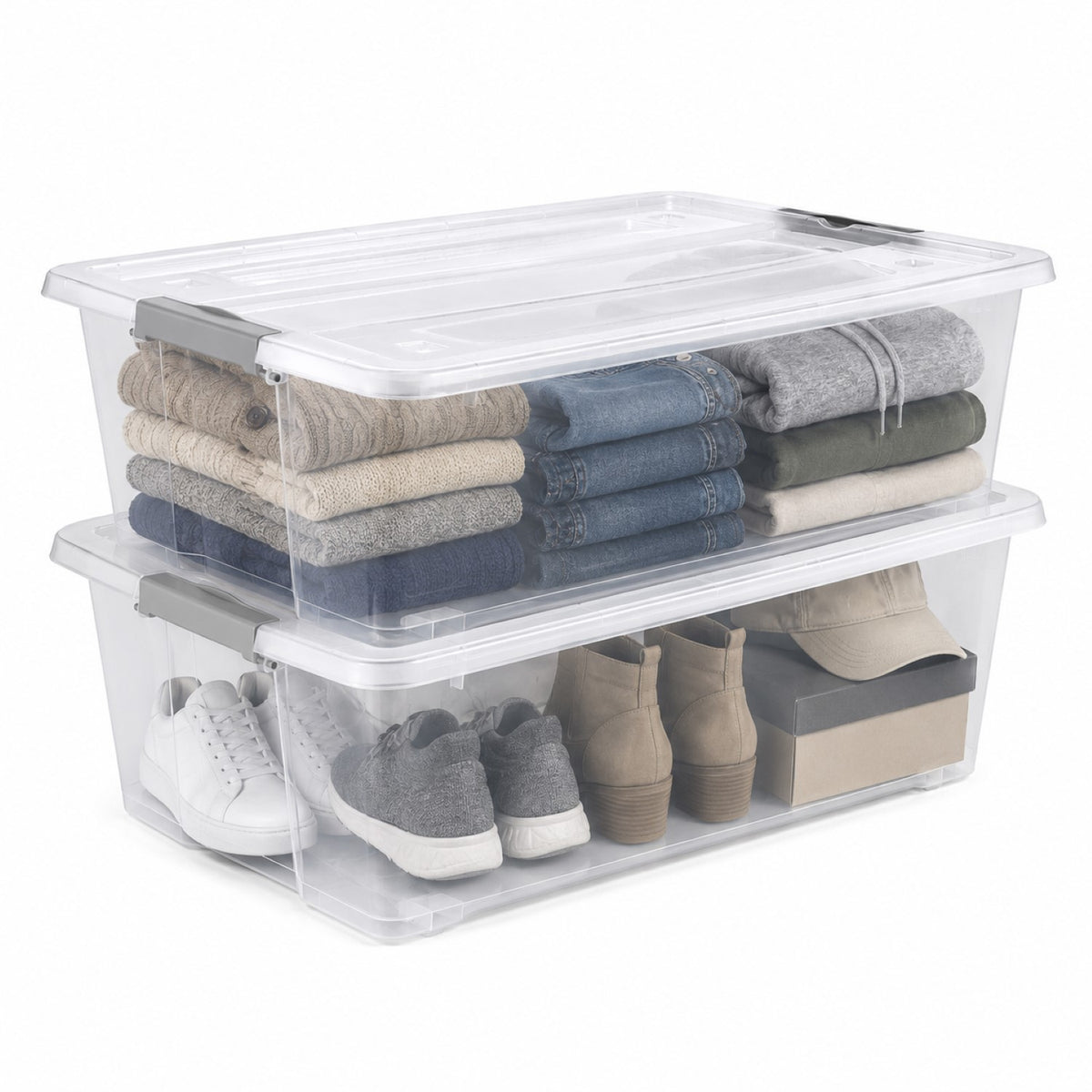 Underbed Bins with Lids (Set of 2)