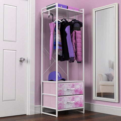 2 Drawer Clothing Rack Storage