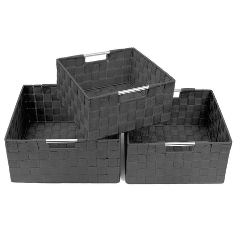 Double Woven Basket Bin Set (3 Pack)