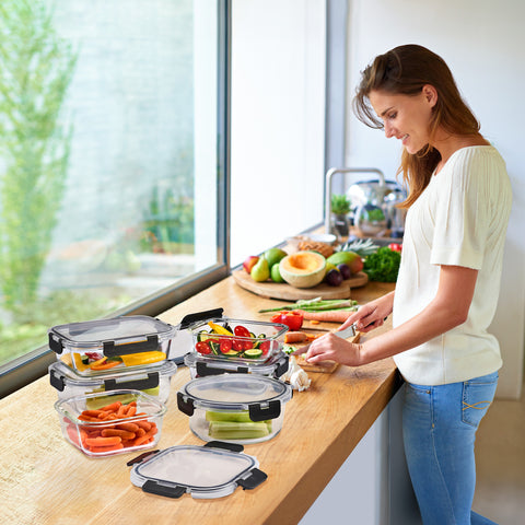 Airtight Glass Food Prep and Storage Container with Lid (Single)