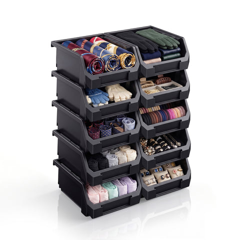 Small Open Front Stackable Clothing Storage Bin