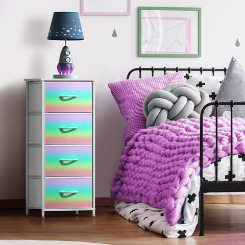 4 Drawer Vertical Short Nightstand