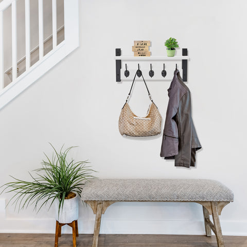 Coat Hooks Wall Mount Floating Shelf (Large & XL)