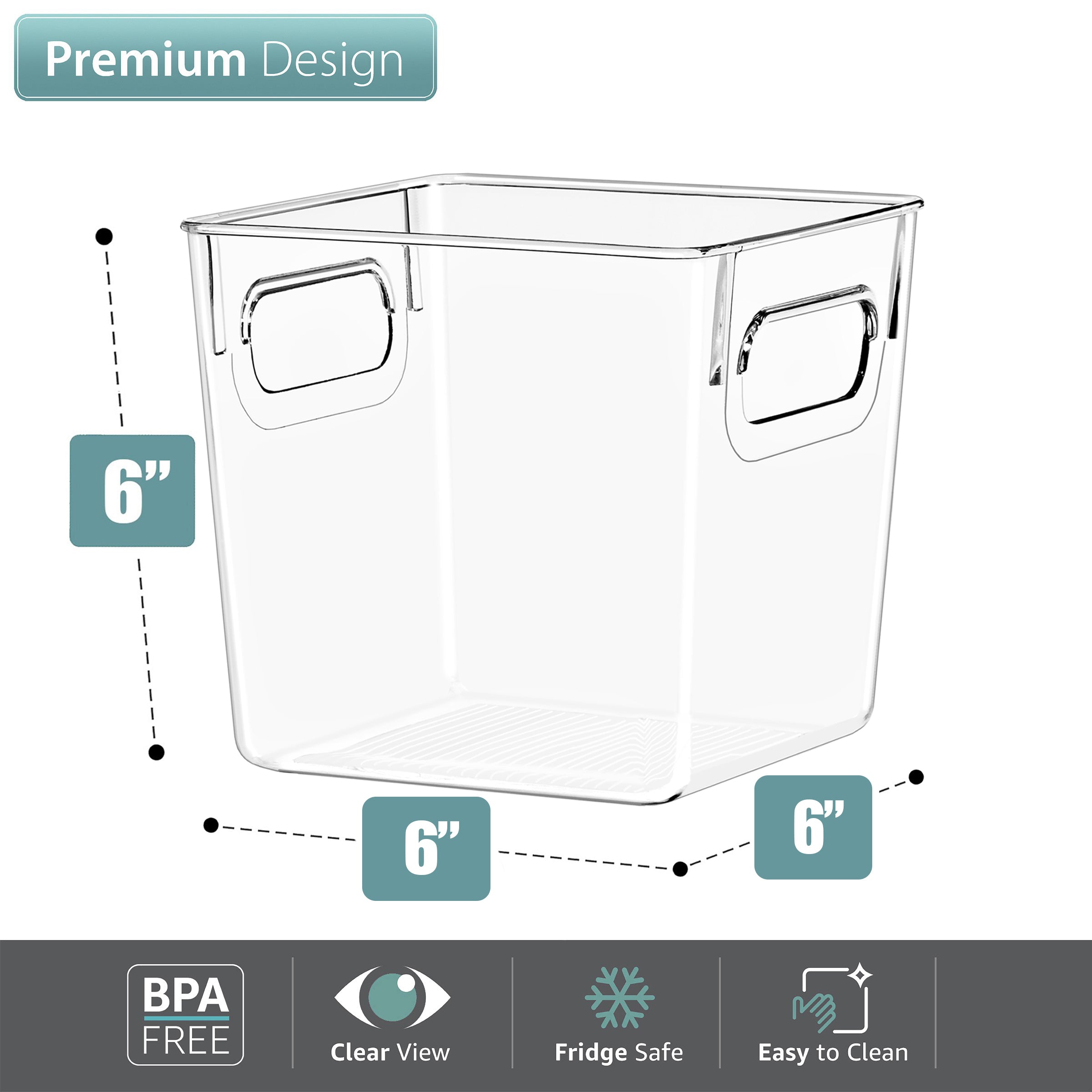 Clear Plastic Container Bins w/ Lids (Small)