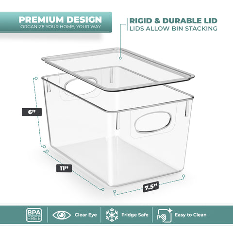 Plastic Bins with Lid Set (Large)