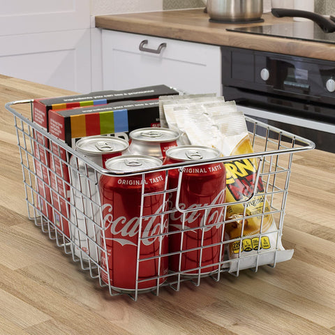 Metal Wire Storage Baskets (4 Pack)