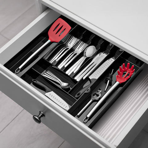 Expandable Kitchen Drawer Organizer & Utensil Tray