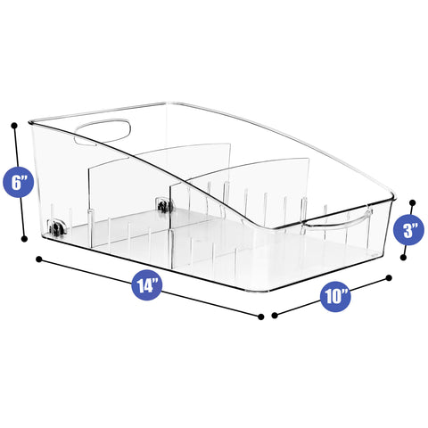 Curved Clear Organizing Bins on Wheels