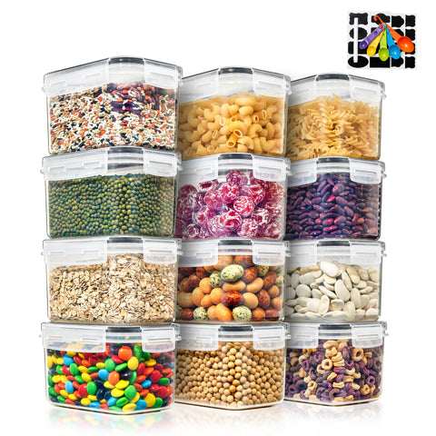 Medium Airtight Food Storage Containers With Lids (12 Pack)