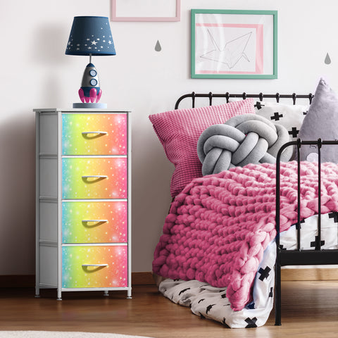 4 Drawer Vertical Short Nightstand