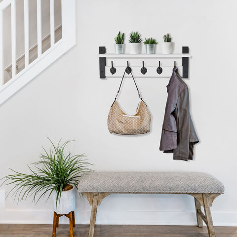 Coat Hooks Wall Mount Floating Shelf (Large & XL)