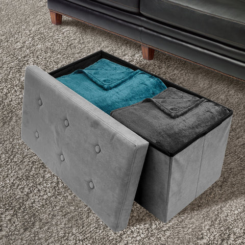 Faux Suede Storage Bench (Medium)