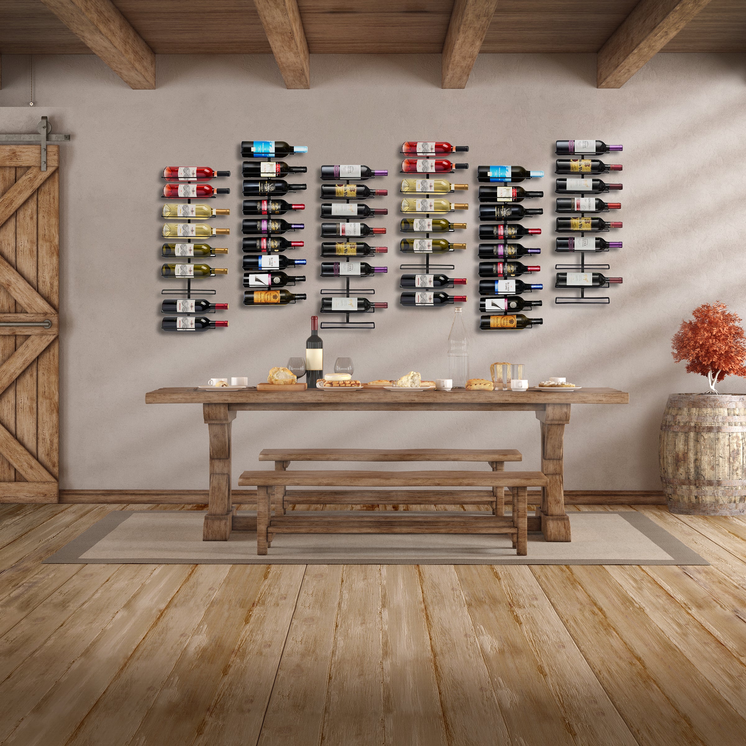 9-Bottle Wall Mounted Wine Rack