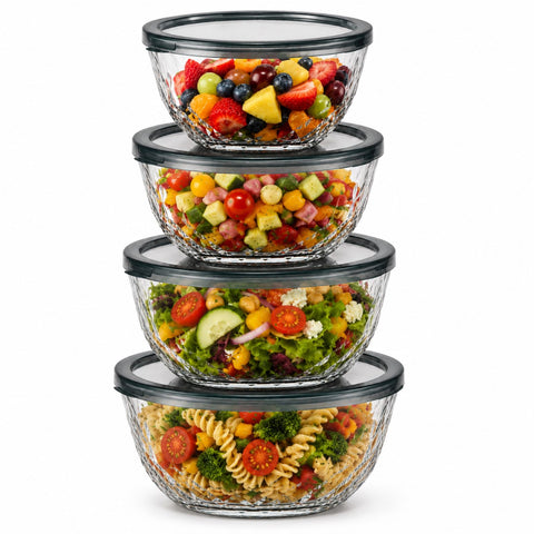Glass Bowl Set with Airtight Lids