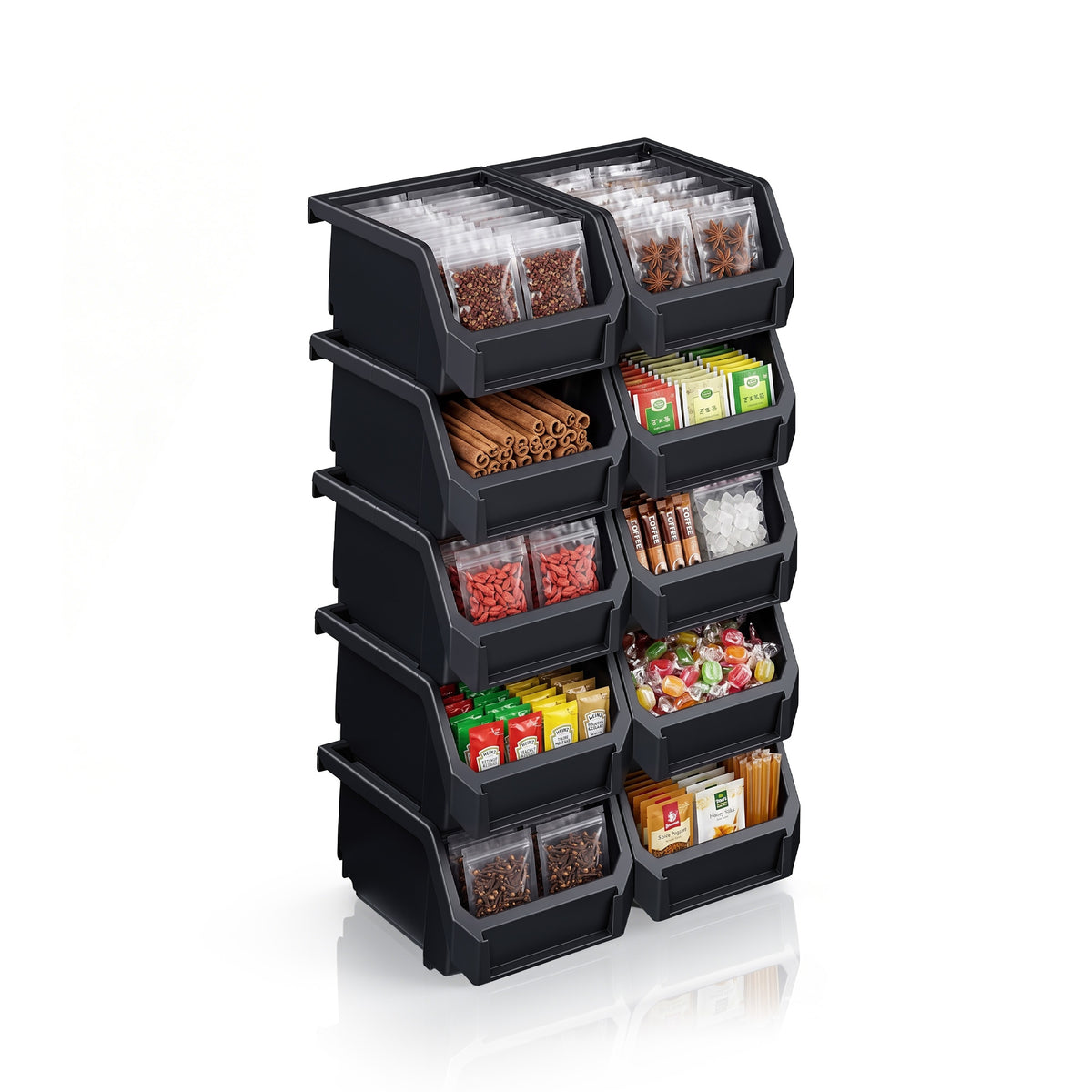 Open Front Kitchen Storage Bin