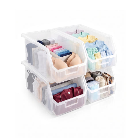 Large Open Front Stackable Clothing Storage Bin