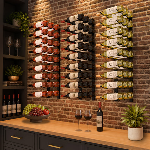 27-Bottle, Triple Row, Wall Mounted Wine Rack