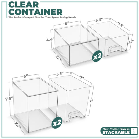 Acrylic Organizer Storage Drawers (4 Drawer)