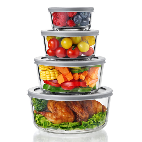 4 Pack Glass Meal Prep with Lids