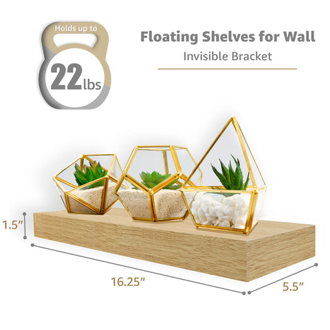 Rustic Rectangle Floating Shelves (3-Pack)