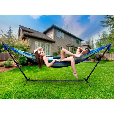 Double Hammock with Steel Stand