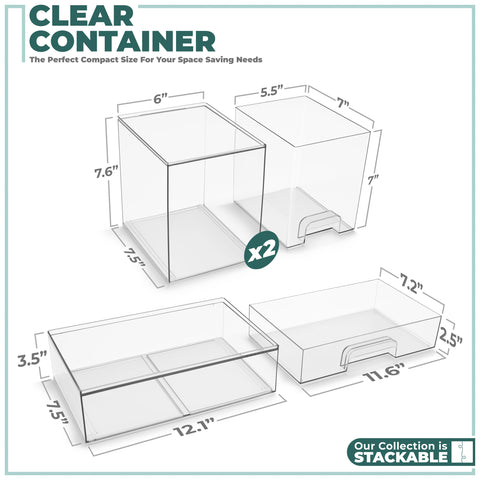 Acrylic Organizer Storage Drawers (3 Drawer)