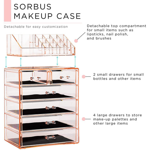 Makeup Organizer Set Tray (6 Drawer)